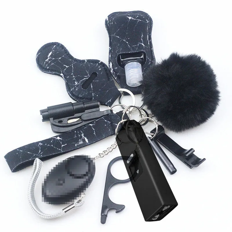 Stun Gun Mini Electroshocker 11-Piece Self Defense Keychain Set